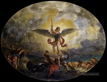 St Michael der Teufel romantische Eugene Delacroix Niederlagen Ölgemälde